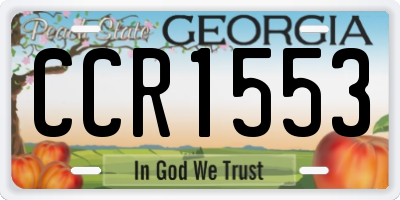 GA license plate CCR1553