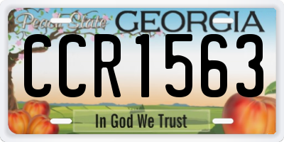 GA license plate CCR1563