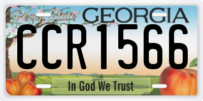 GA license plate CCR1566