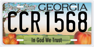 GA license plate CCR1568