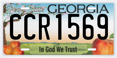 GA license plate CCR1569