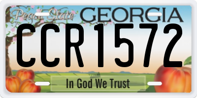 GA license plate CCR1572