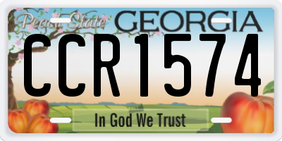 GA license plate CCR1574