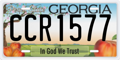GA license plate CCR1577