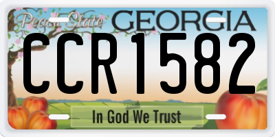 GA license plate CCR1582