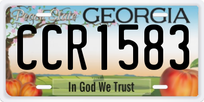 GA license plate CCR1583