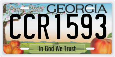 GA license plate CCR1593