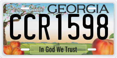 GA license plate CCR1598