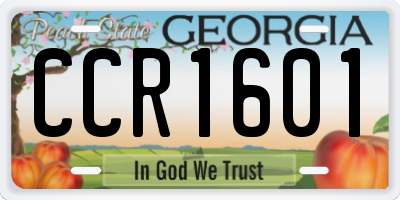 GA license plate CCR1601