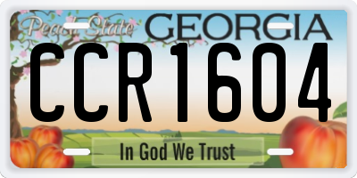 GA license plate CCR1604