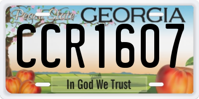 GA license plate CCR1607
