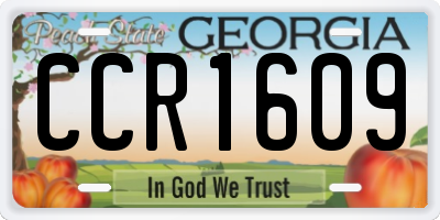 GA license plate CCR1609