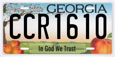 GA license plate CCR1610