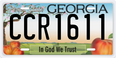 GA license plate CCR1611