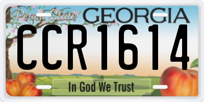 GA license plate CCR1614