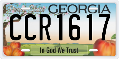 GA license plate CCR1617