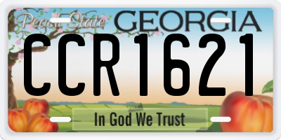 GA license plate CCR1621