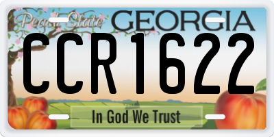 GA license plate CCR1622