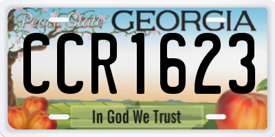 GA license plate CCR1623