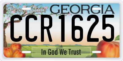 GA license plate CCR1625