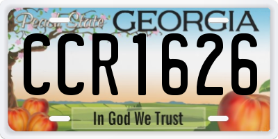 GA license plate CCR1626