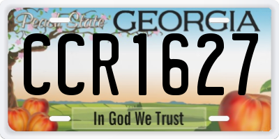 GA license plate CCR1627