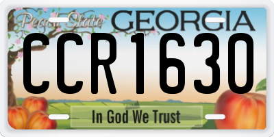 GA license plate CCR1630