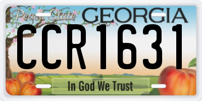 GA license plate CCR1631