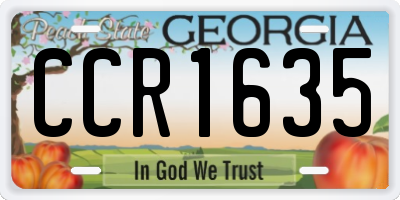 GA license plate CCR1635
