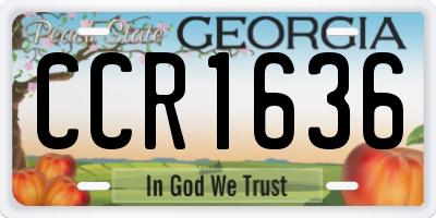 GA license plate CCR1636