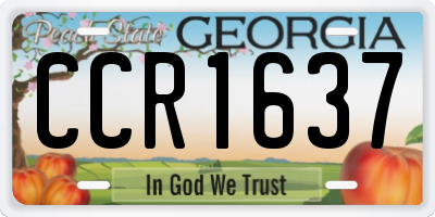 GA license plate CCR1637