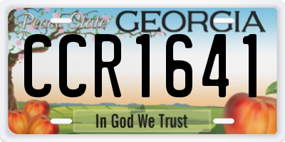 GA license plate CCR1641
