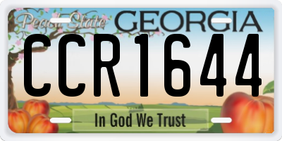 GA license plate CCR1644