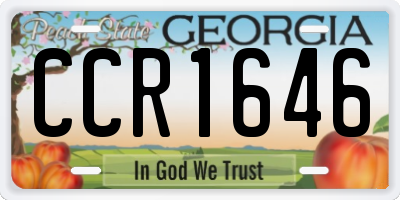 GA license plate CCR1646