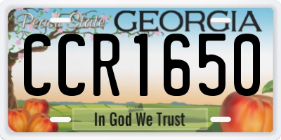 GA license plate CCR1650