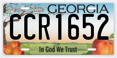 GA license plate CCR1652
