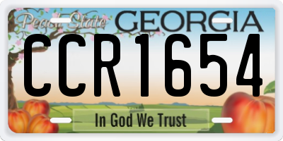 GA license plate CCR1654