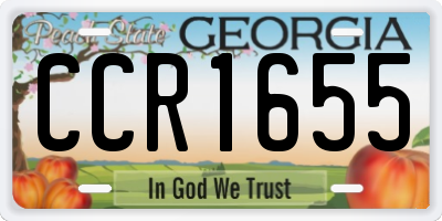 GA license plate CCR1655