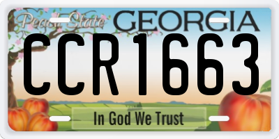 GA license plate CCR1663