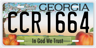 GA license plate CCR1664