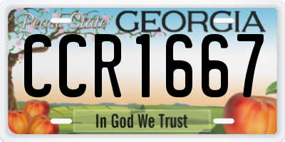 GA license plate CCR1667