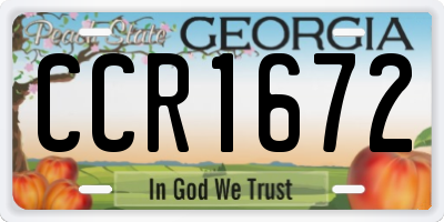 GA license plate CCR1672
