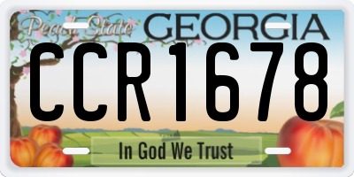 GA license plate CCR1678
