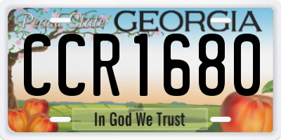 GA license plate CCR1680