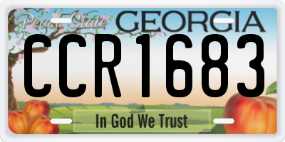 GA license plate CCR1683