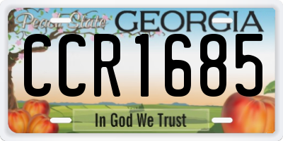 GA license plate CCR1685