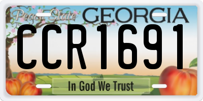 GA license plate CCR1691