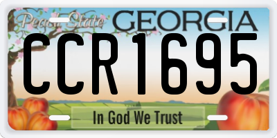 GA license plate CCR1695