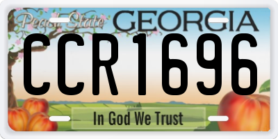 GA license plate CCR1696