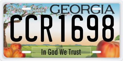 GA license plate CCR1698